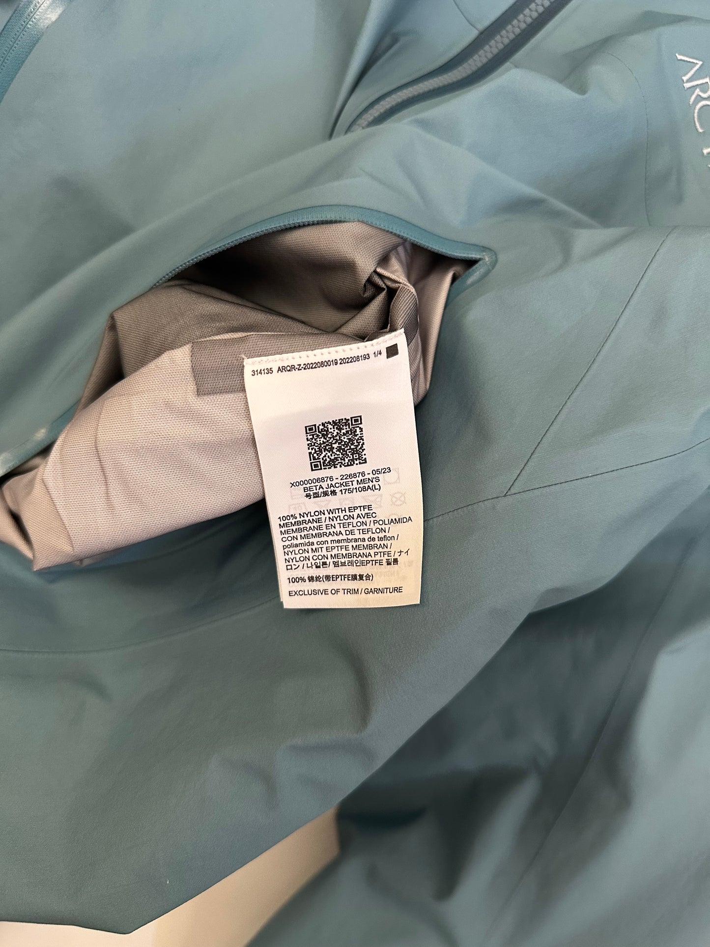 Arc’teryx Beta Jacket Solace Blue Men’s L Large Gore-Tex