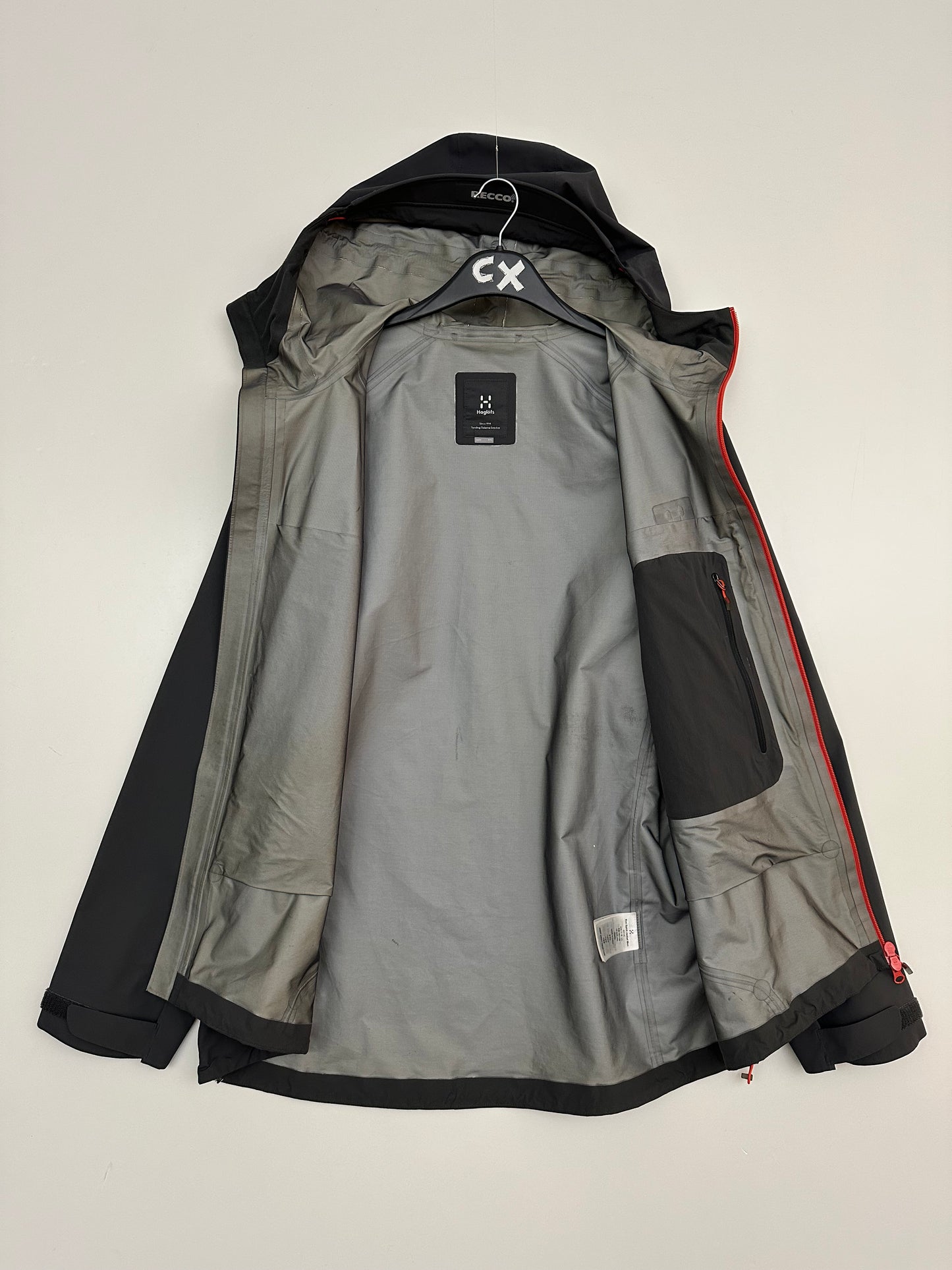 Haglöfs Roc Spirit GORE-TEX C-Knit Waterproof Jacket Magnetite Grey Red XXL