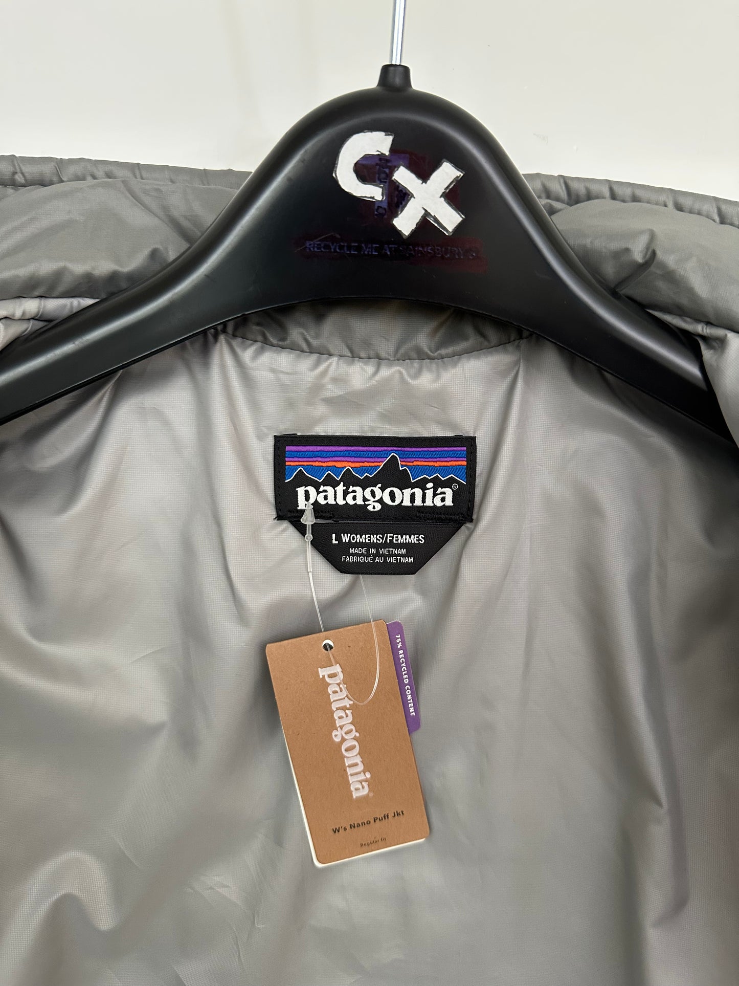 Patagonia Nano Puff Jacket Women's L Large Feather Grey