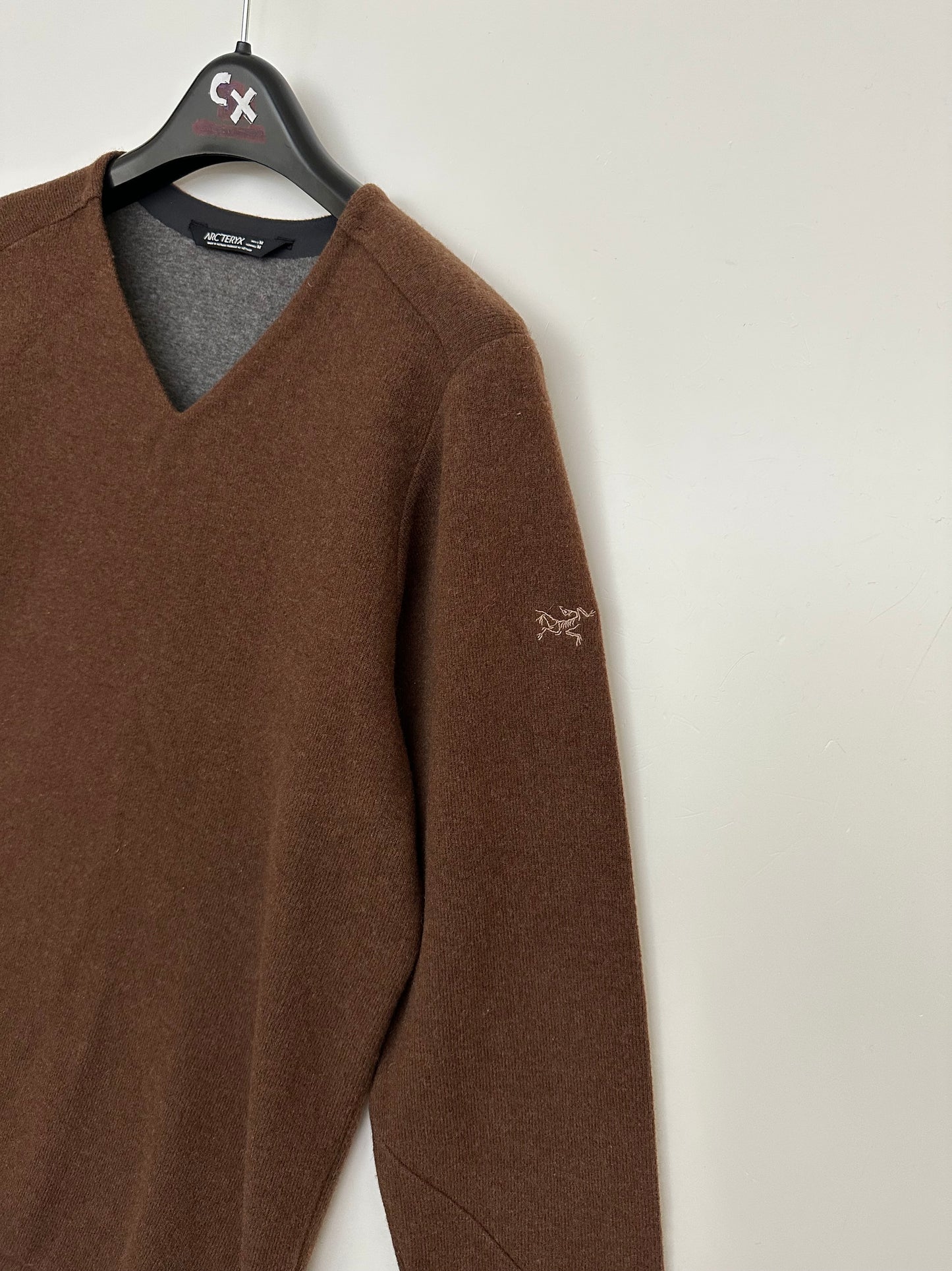 Arc’teryx Donavan V-Neck Sweater Brown Men’s M Medium Wool