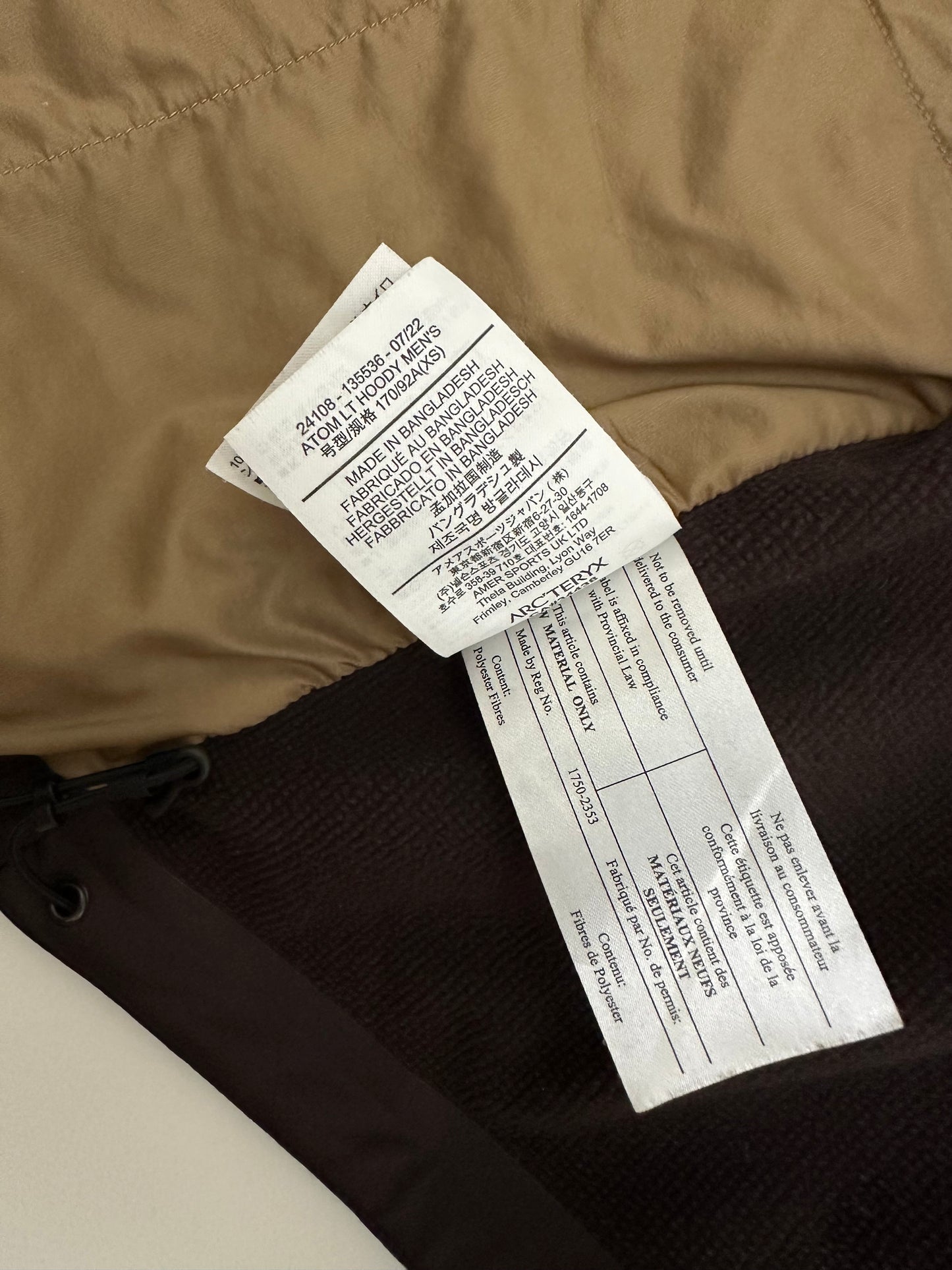 Arc’teryx Atom LT Hoody Bitters Brown Men’s XS Extra Small