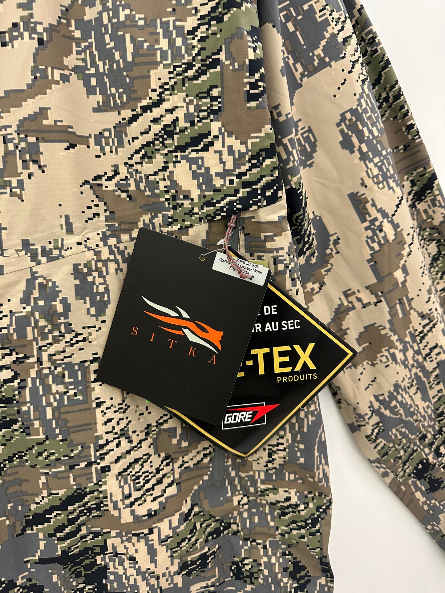 Sitka Dew Point Jacket Optifade Open Country Men’s Large Gore-Tex