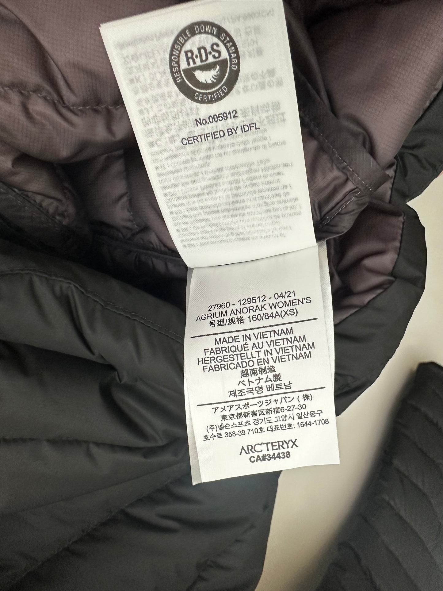 Arc'teryx Agrium Anorak Black Women’s XS Extra Small