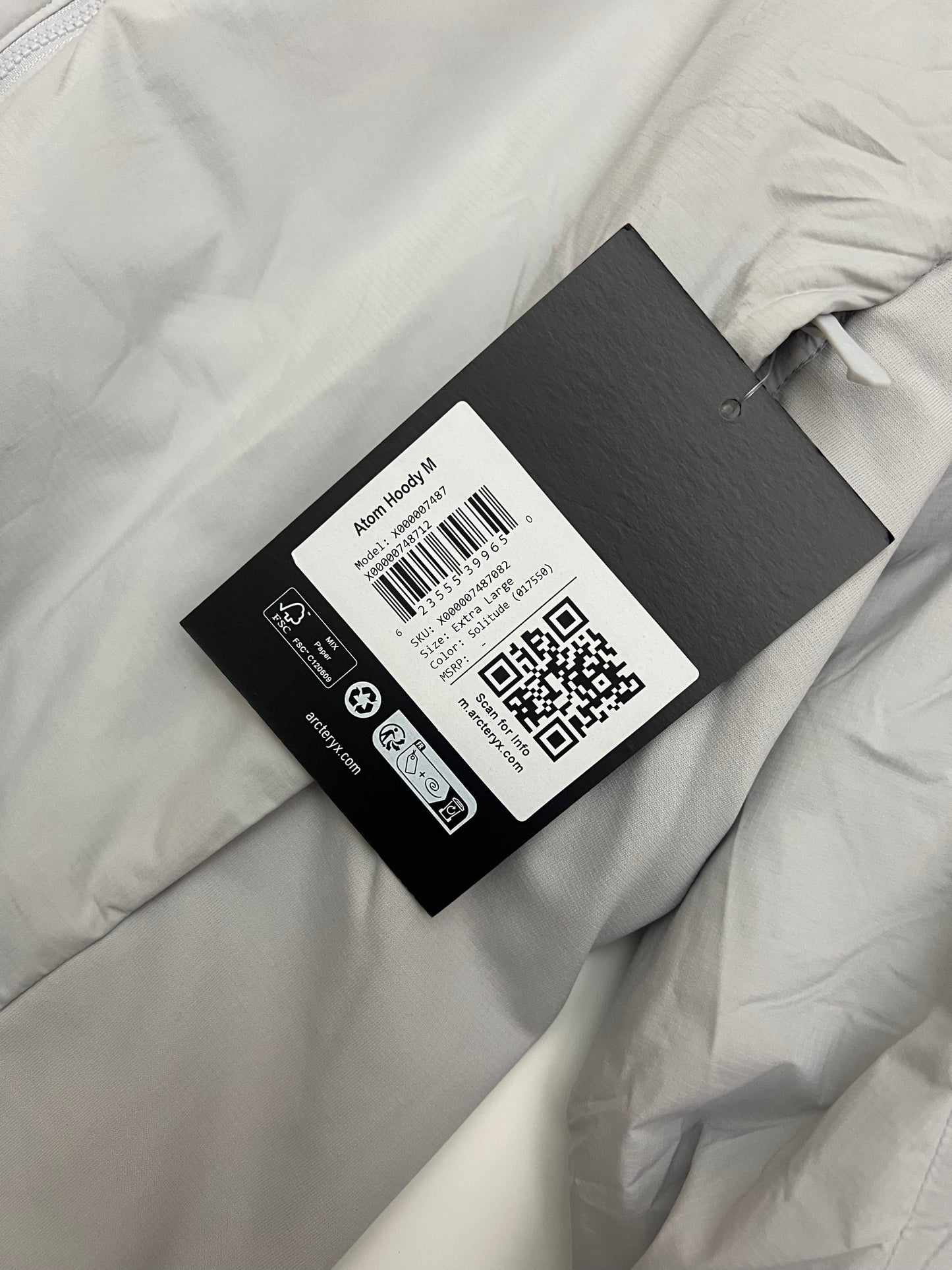 Arc’teryx Atom LT Hoody Solitude Grey Men’s XL