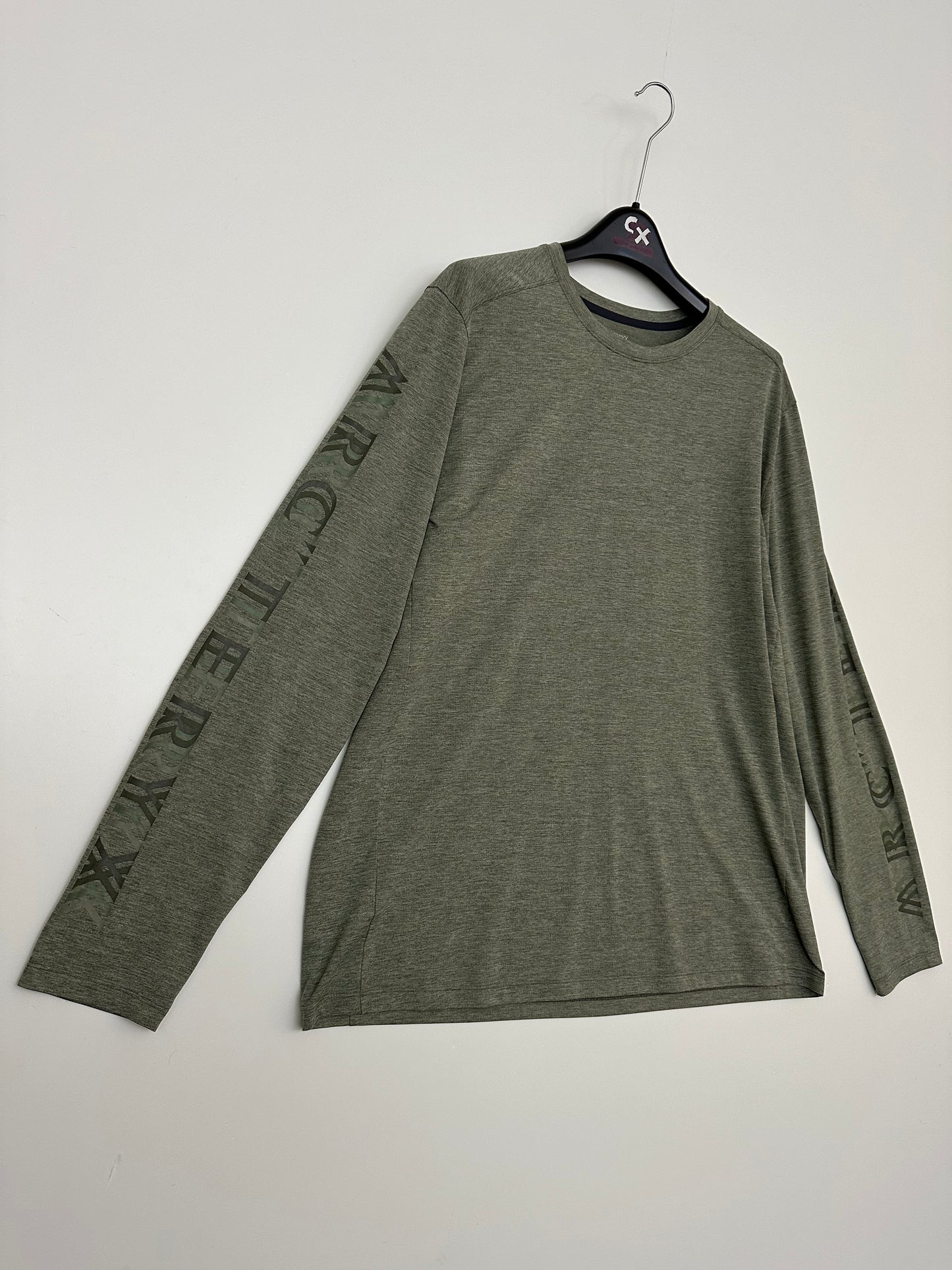 Arc'teryx Cormac Logo LS Stone Green Heather Mens XL Arc’Word