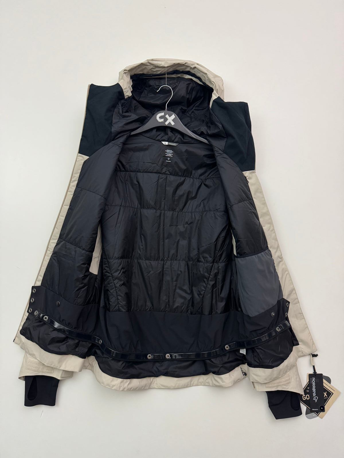 Norrøna Lofoten Gore-Tex Insulated Jacket Oatmeal Women's XL Extra Large