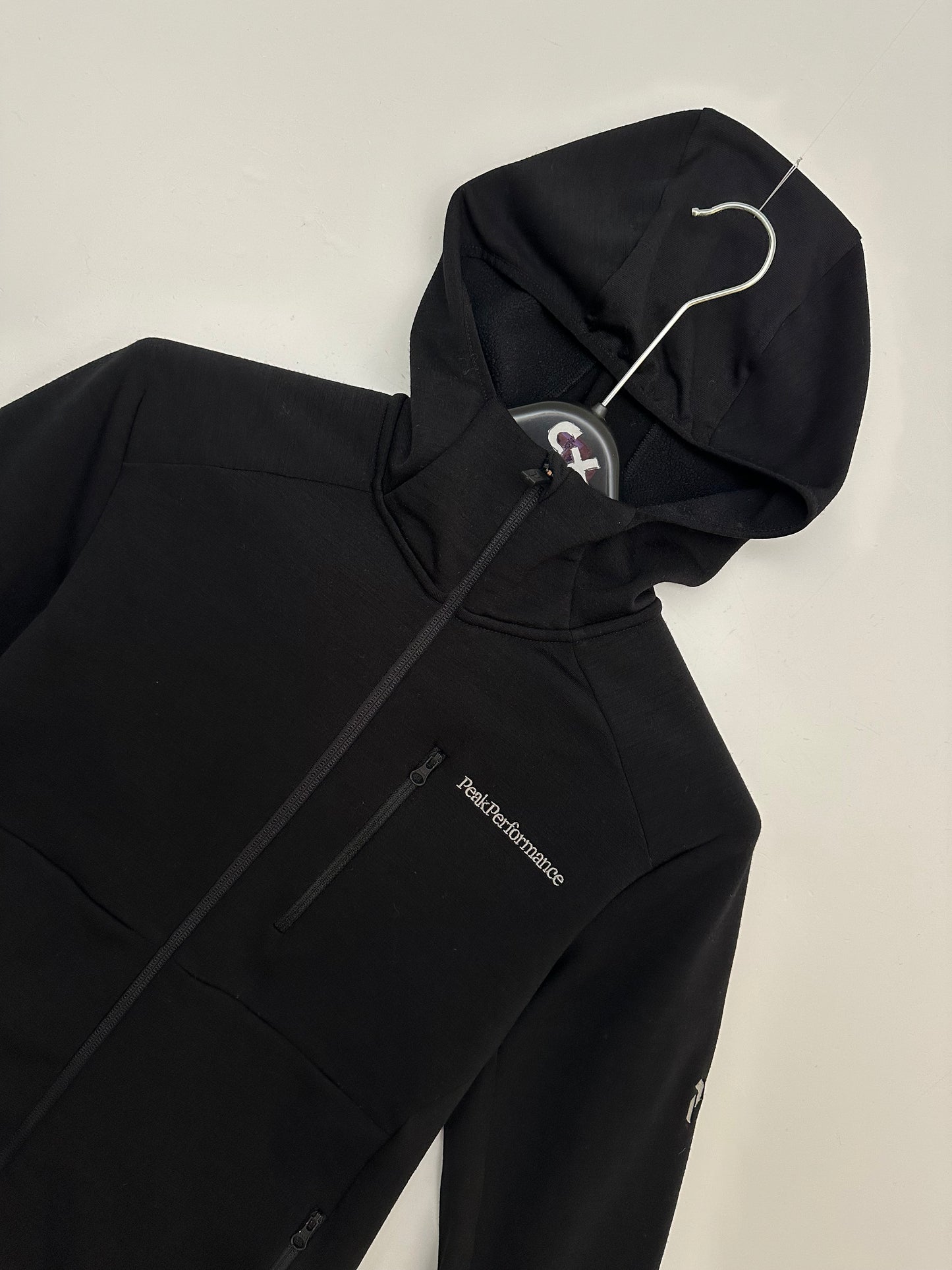 Peak Performance Vertical Mid Hood Fleece Jacket Black Men’s S Small