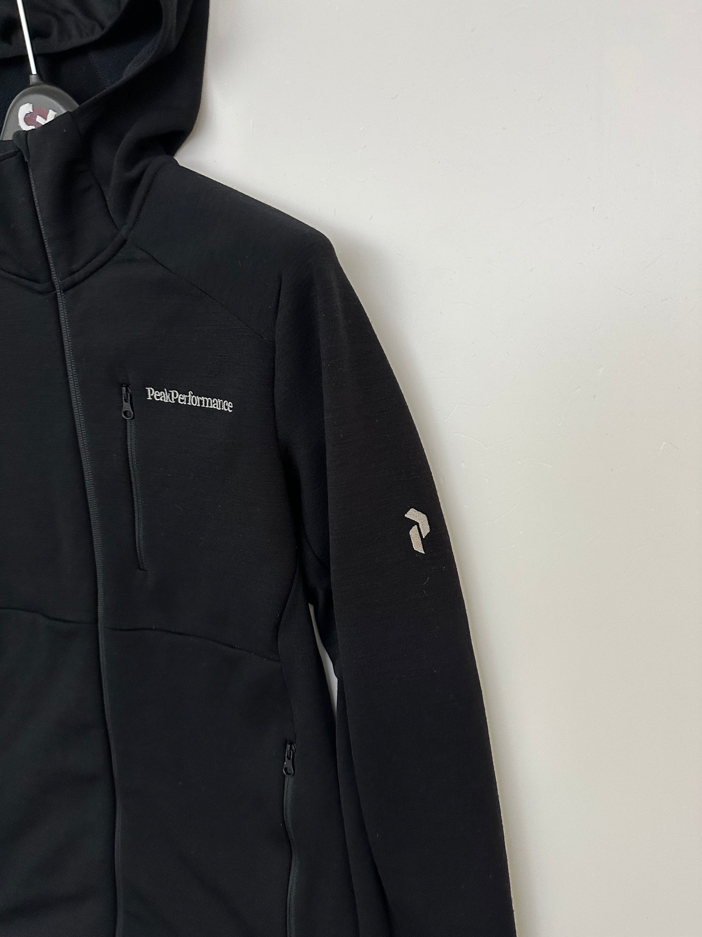 Peak Performance Vertical Mid Hood Fleece Jacket Black Men’s S Small