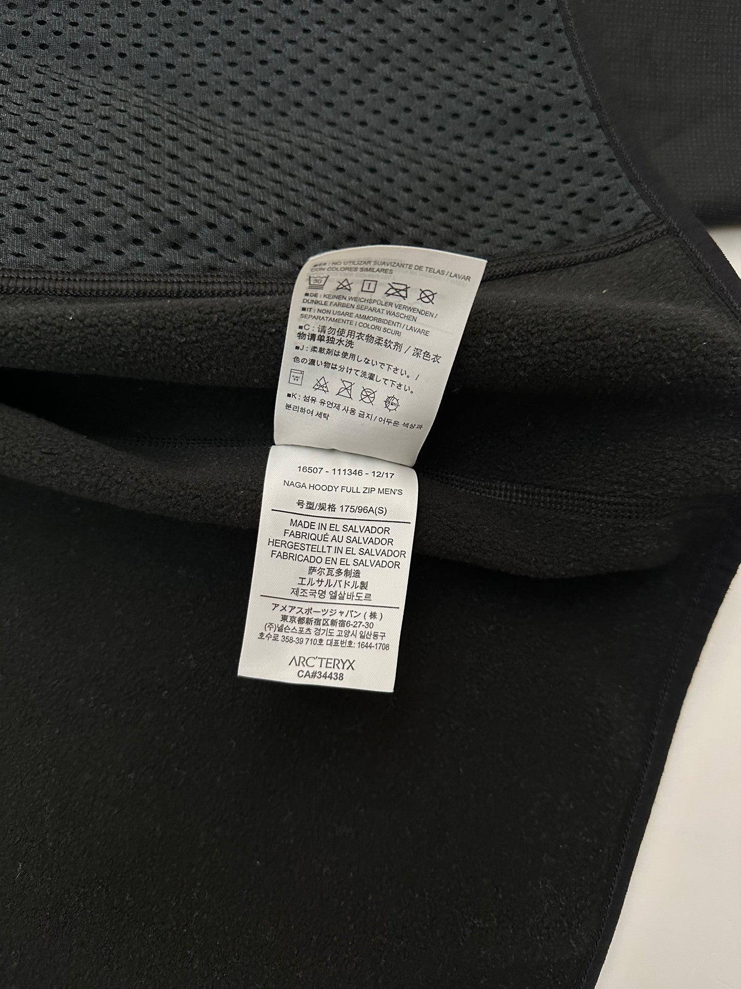 Arc’teryx LEAF Naga Hoody Full Zip Black Men’s S Small