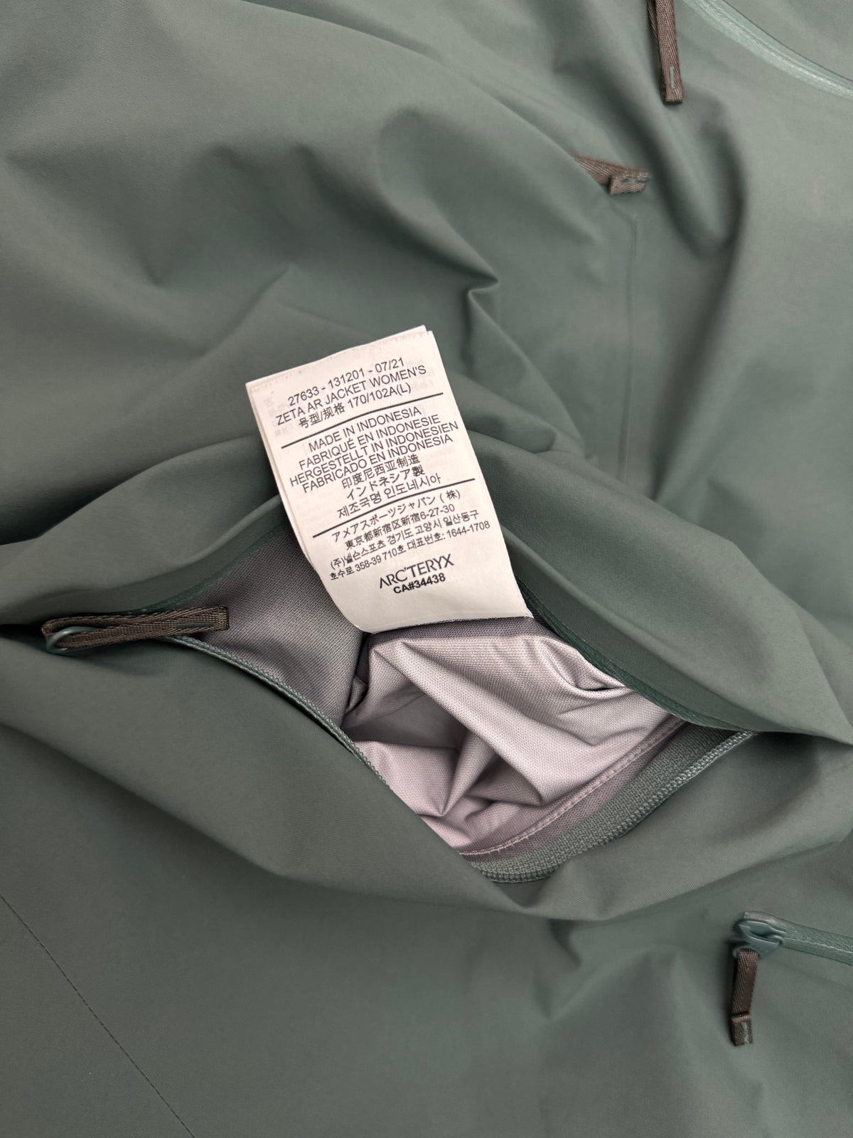 Arc'teryx Zeta AR Jacket Green Women's L Large Gore-Tex