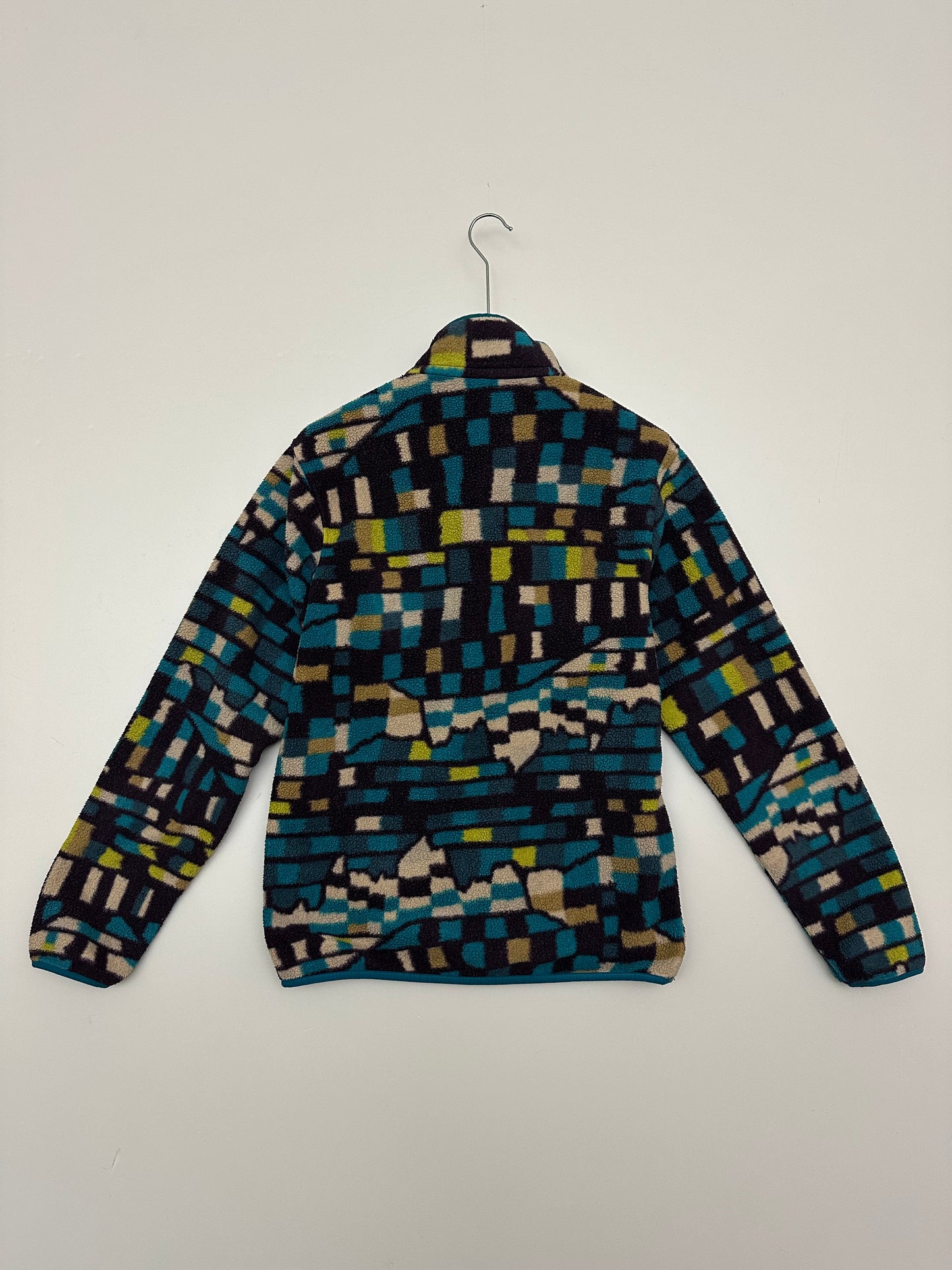 Patagonia Lightweight Synchilla Snap-T Fitz Roy Patchwork Belay Blue Men's S Small