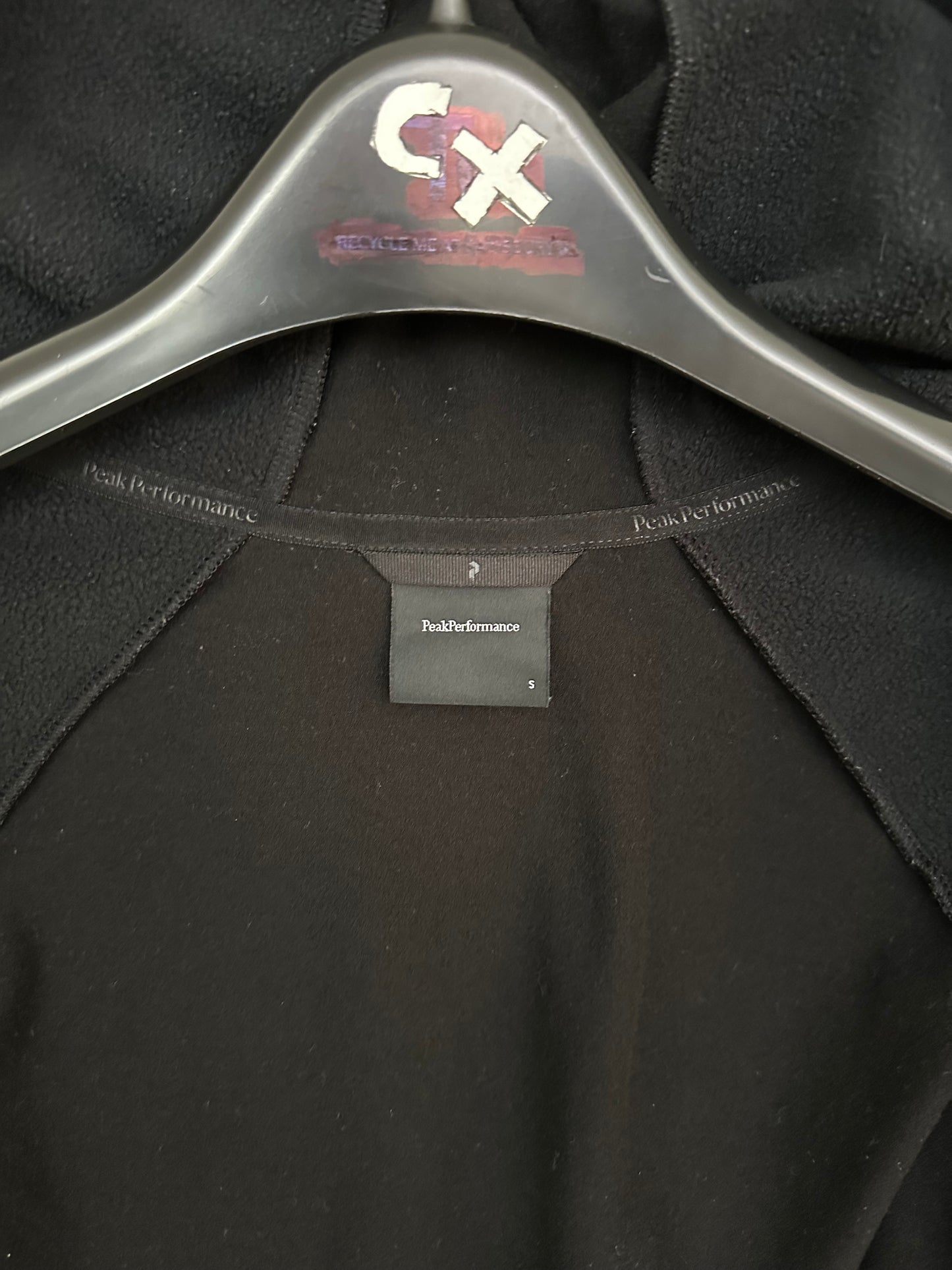 Peak Performance Vertical Mid Hood Fleece Jacket Black Men’s S Small