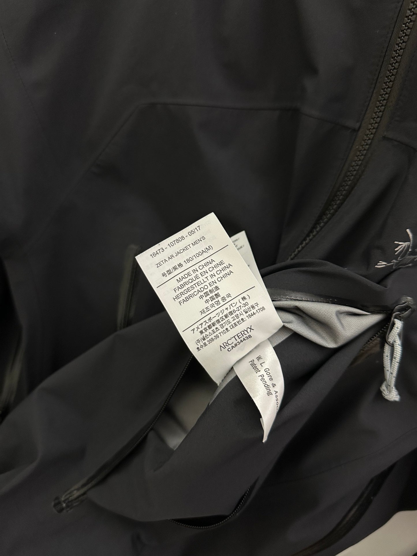 Arc’teryx Zeta AR Jacket Black Men’s M Medium Gore-Tex