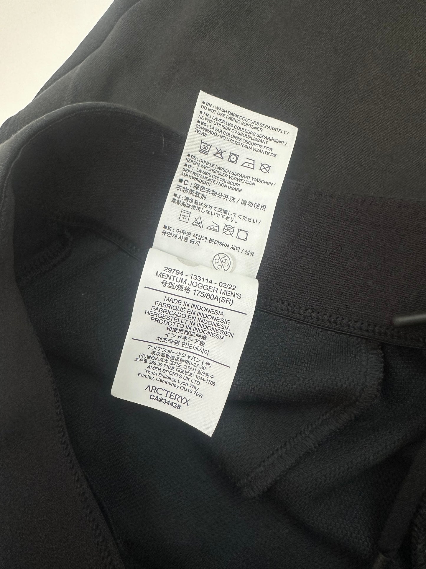 Arc'teryx Mentum Jogger Black Men’s S Small