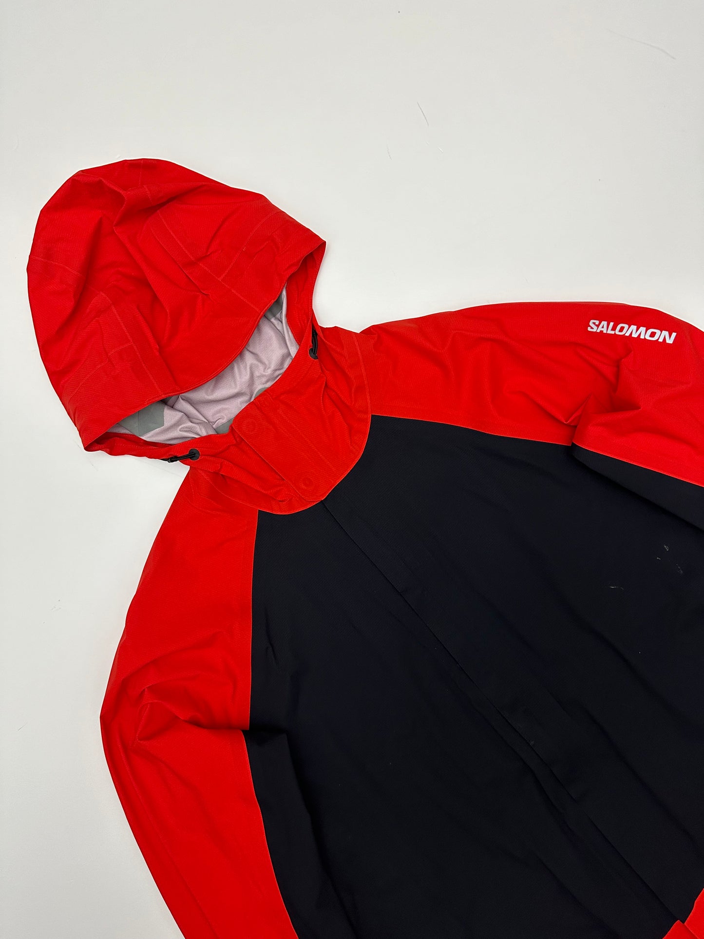 Salomon S/LAB Ultra Waterproof Shell Jacket Men’s S Small Deep Black / Fiery Red