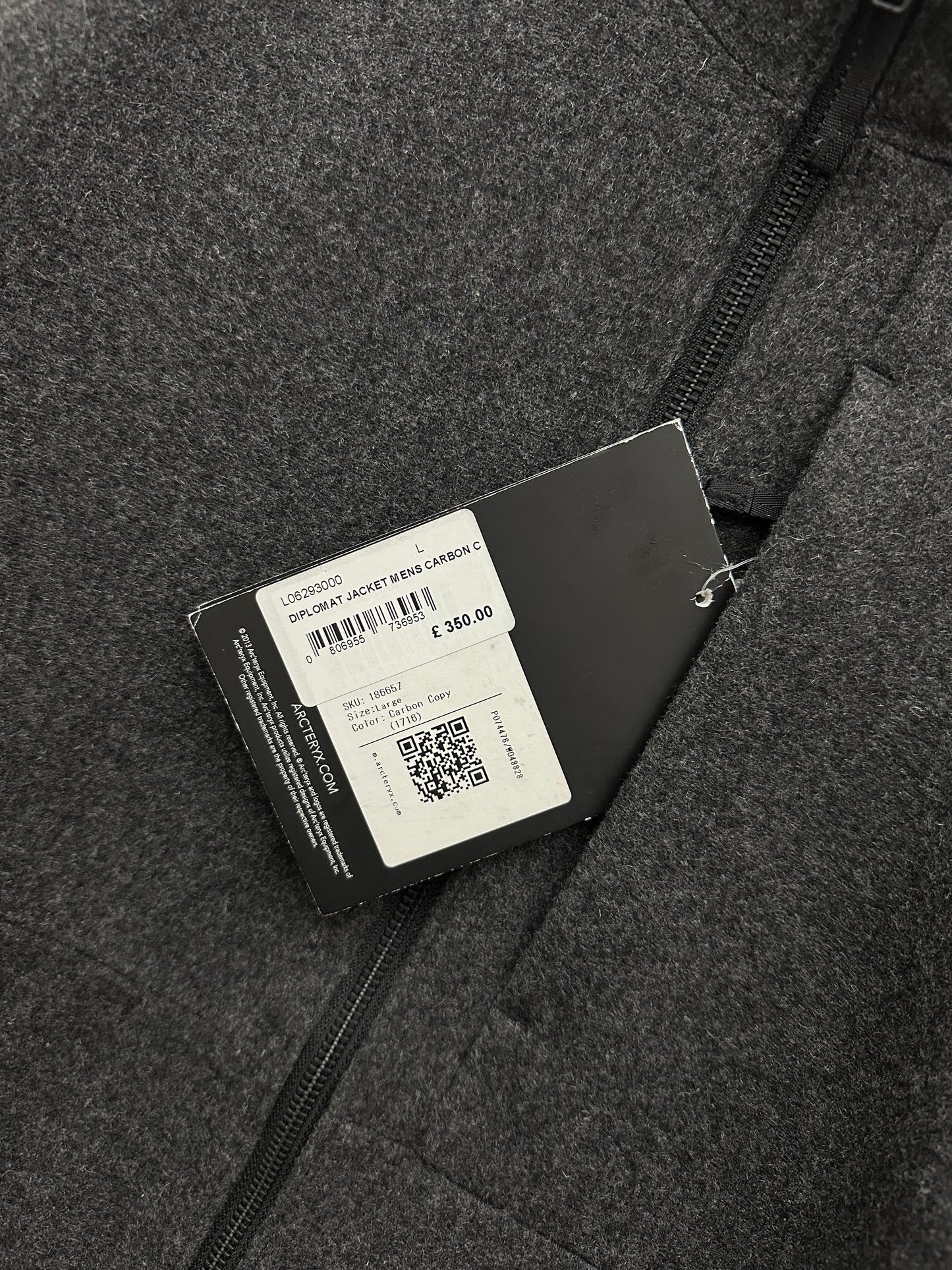 Arc’teryx Diplomat Jacket Carbon Copy Grey Men’s L Large