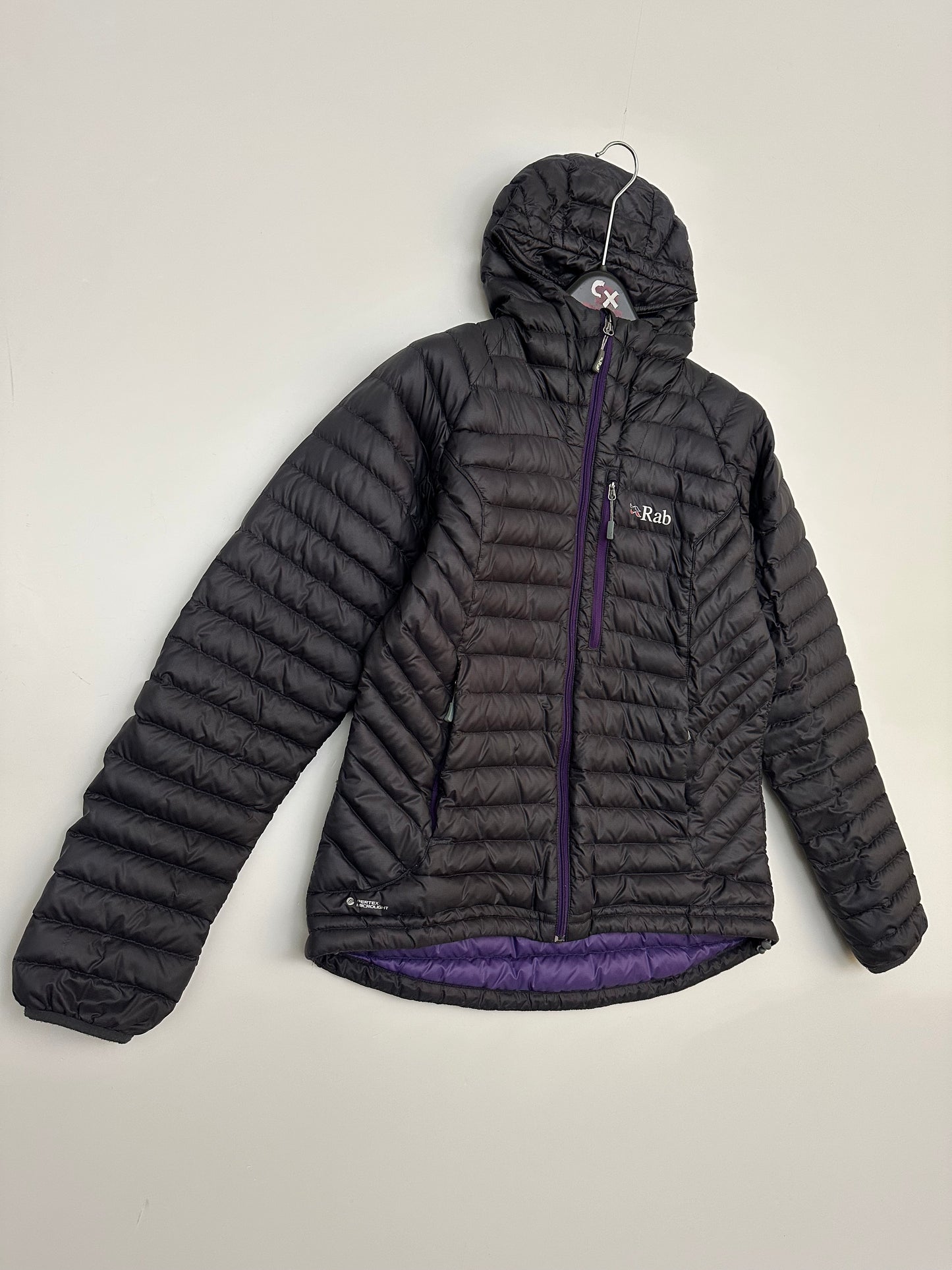 Rab Microlight Alpine Pertex Quantum Down Jacket Black/Purple UK 14 / EU 42