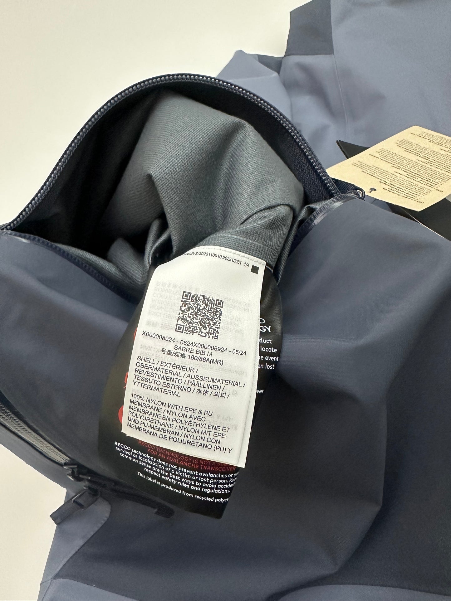 Arc'teryx Sabre Bib Stratus Blue Men’s M Medium Gore-Tex RECCO
