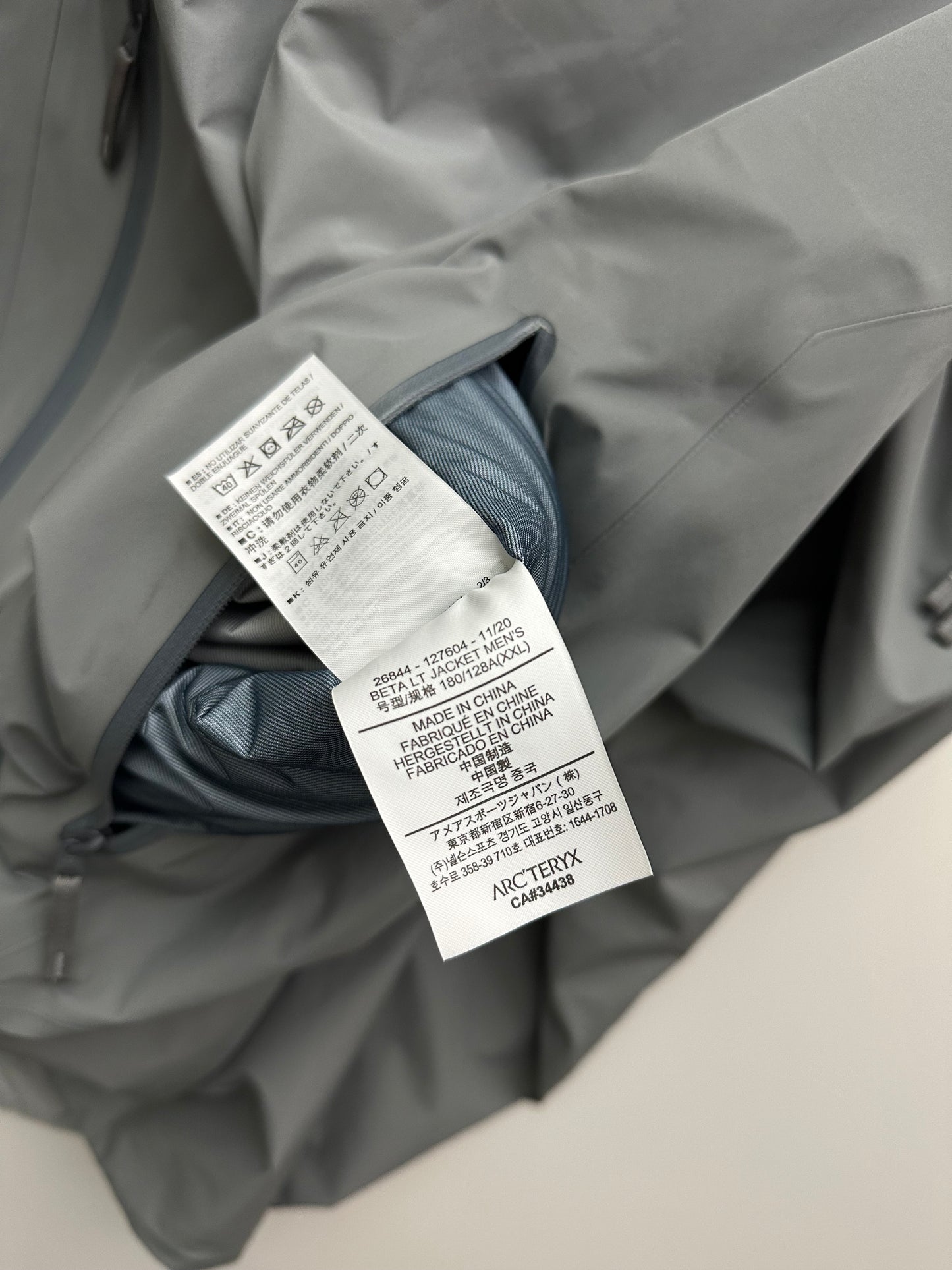 Arc’teryx Beta LT Jacket Binary Grey Men’s XXL Gore-Tex