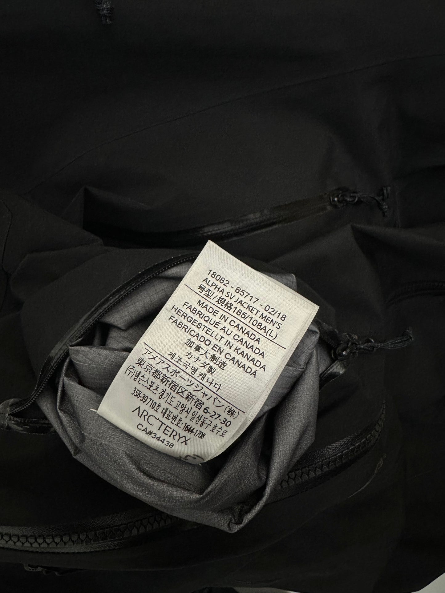 Arc’teryx Alpha SV Jacket Black Men’s L Large Gore-Tex Pro