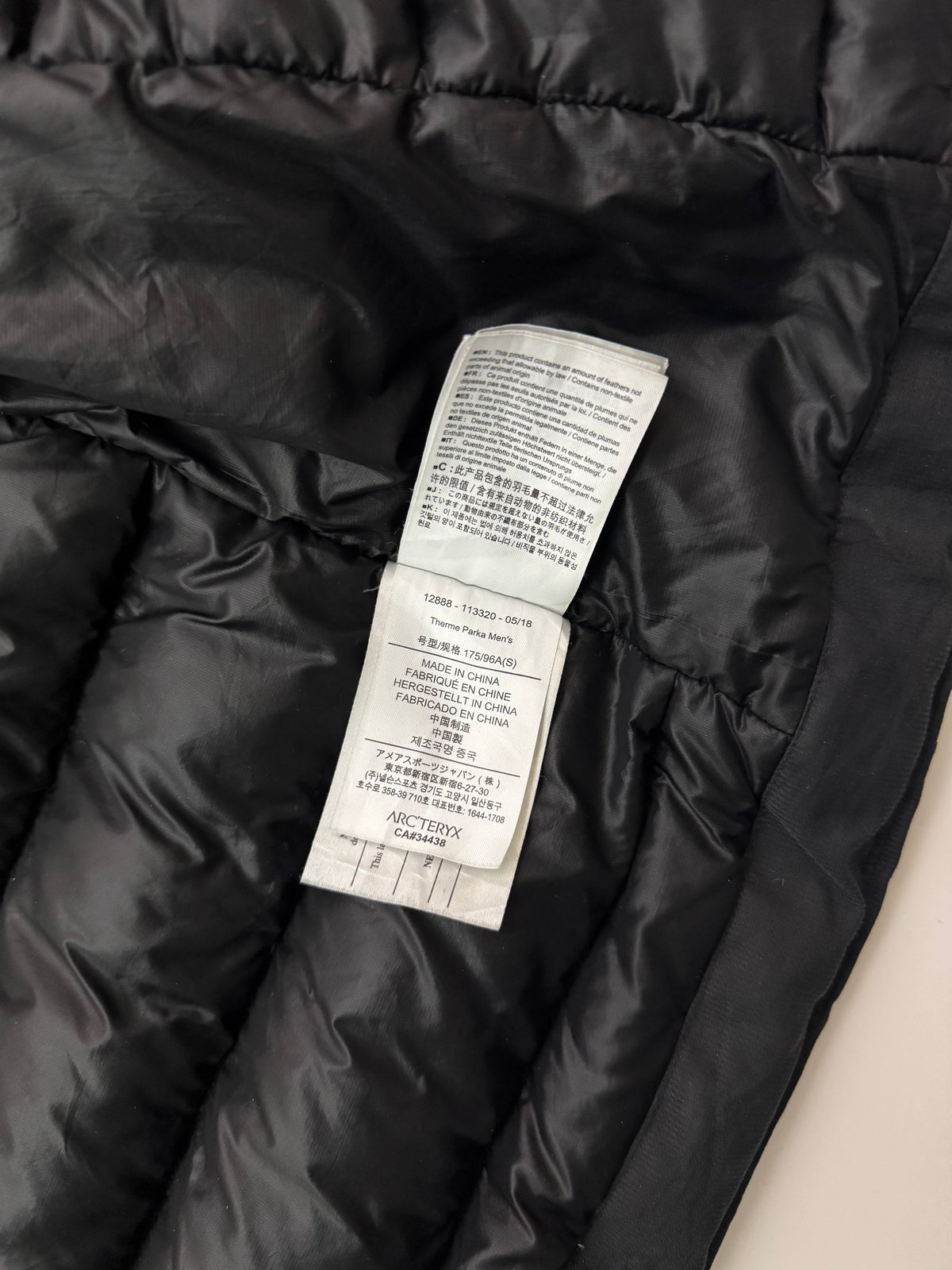 Arc'teryx Therme Parka Black Men's S Small Gore-Tex
