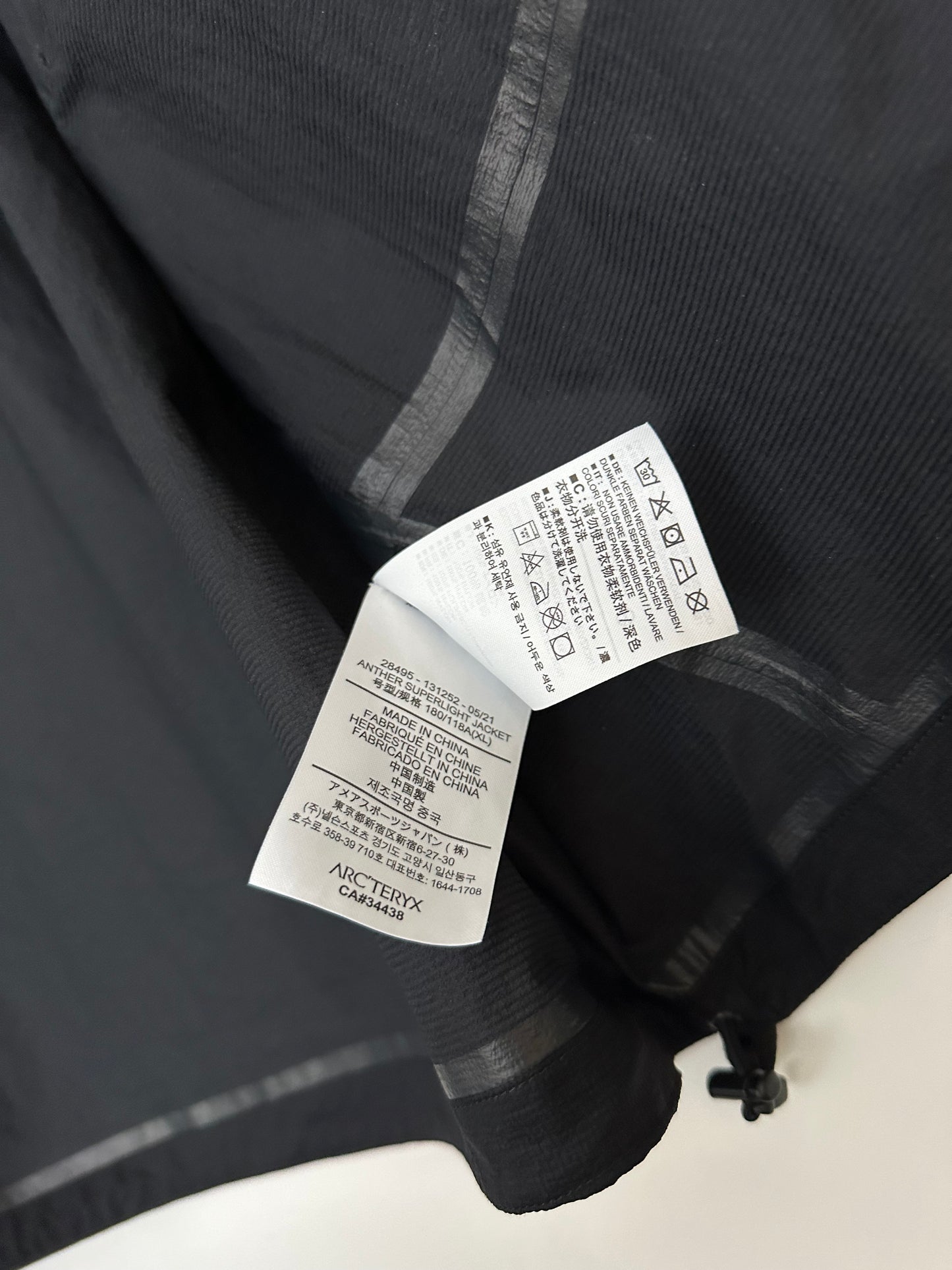 Arc’teryx System A Anther Superlight Jacket Black Men's XL Extra Large