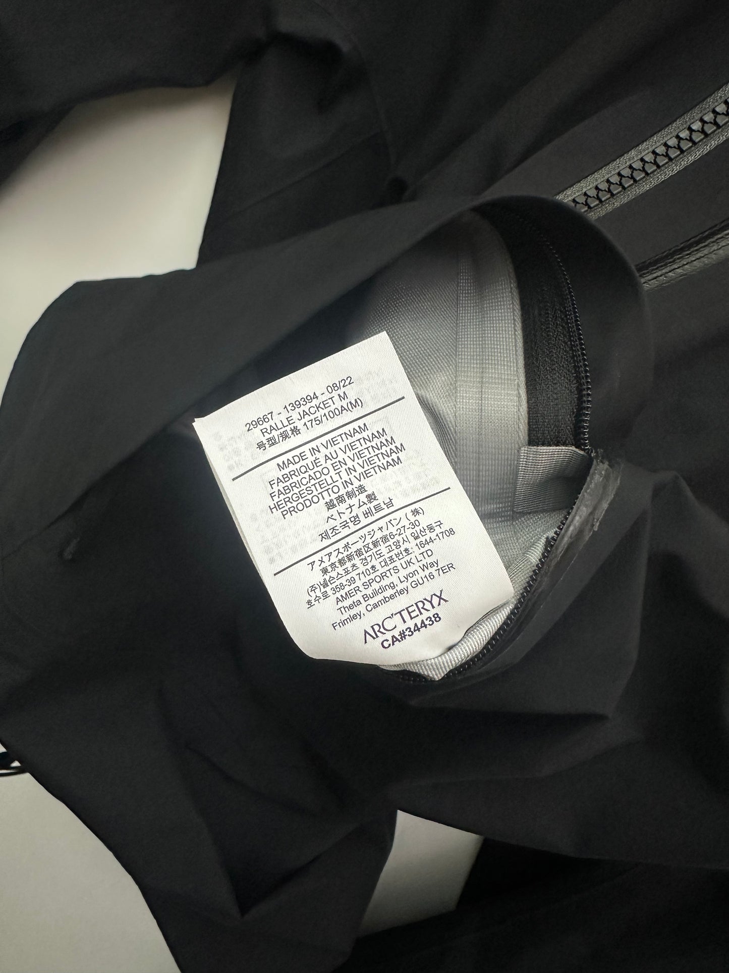 Arc’teryx Ralle Jacket Black Men’s S Small Gore-Tex