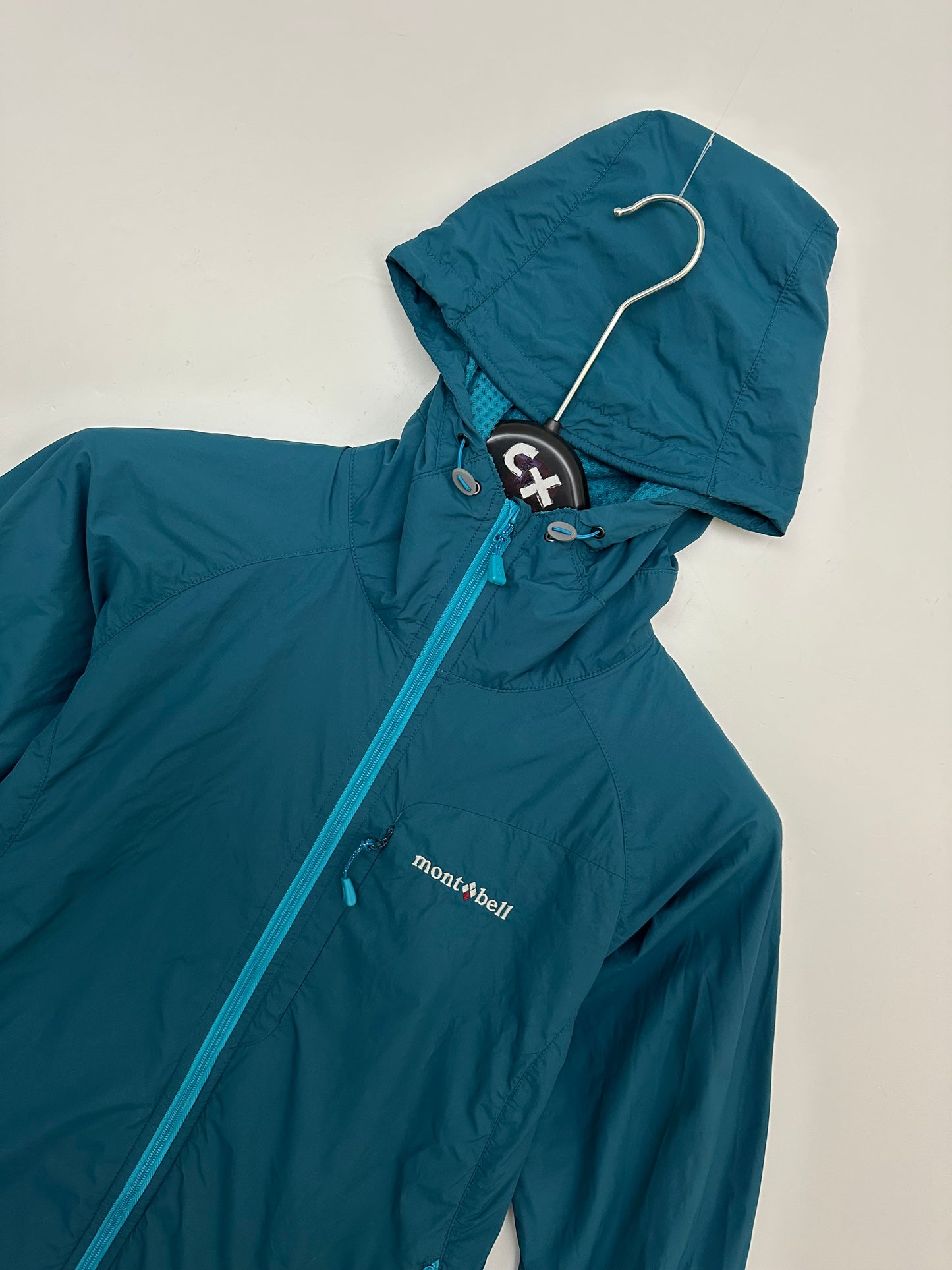 Montbell Light Shell Hooded Jacket Blue Packable Women's M Medium