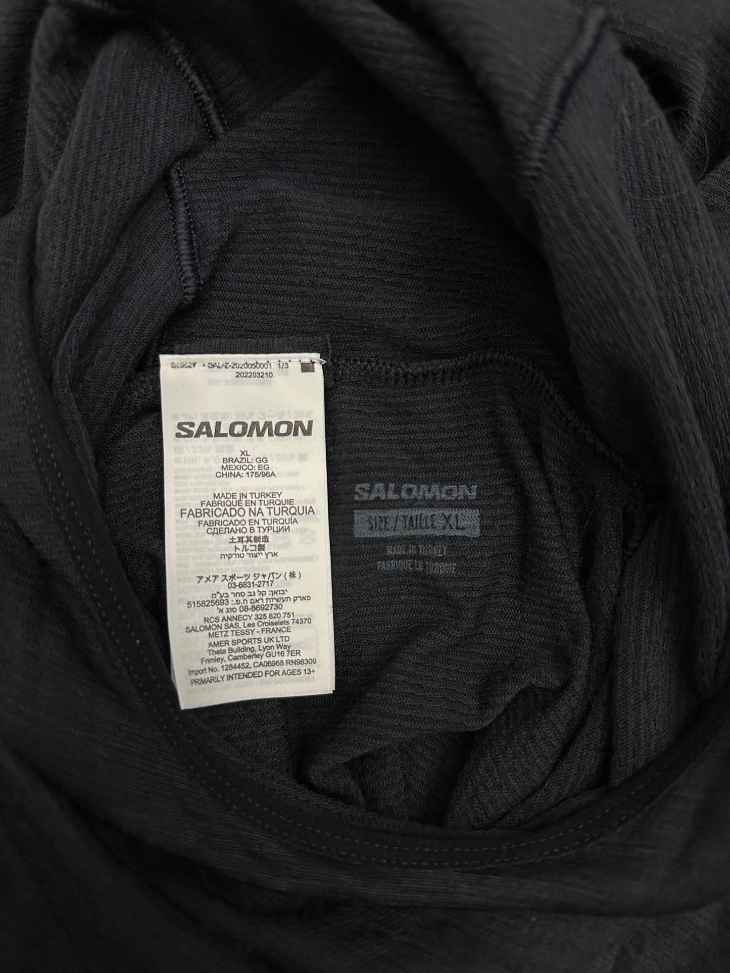 Salomon Outspeed Wool Hoodie M Deep Black XL Men's