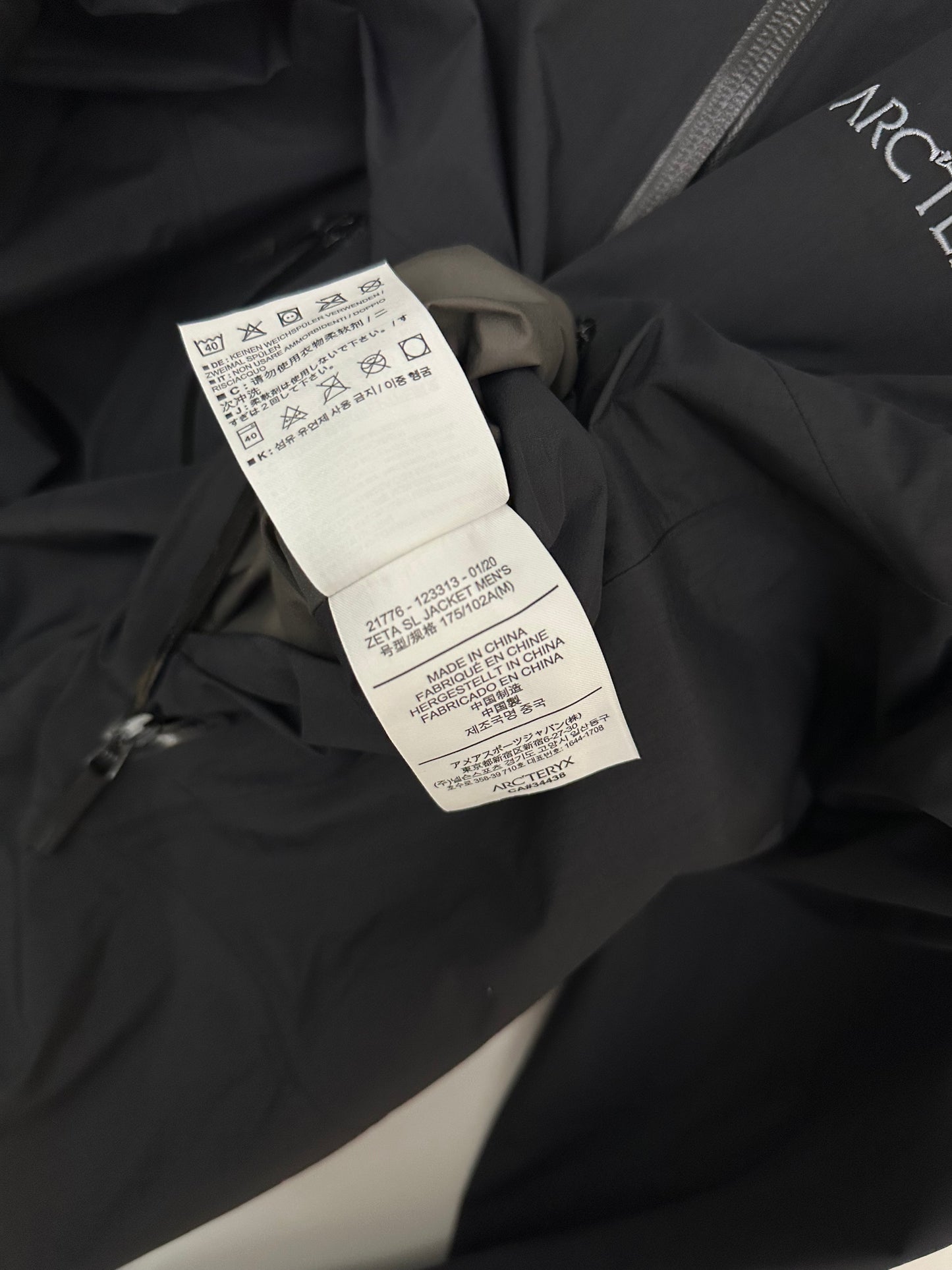 Arc’teryx Zeta SL Jacket Black Men’s M Medium Gore-Tex