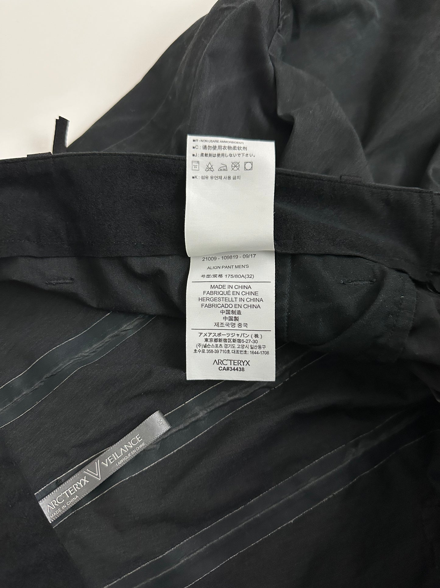 Arc’teryx Veilance Align Pant Black Men’s 32