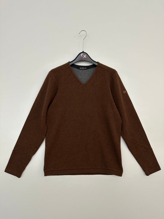 Arc’teryx Donavan V-Neck Sweater Brown Men’s M Medium Wool