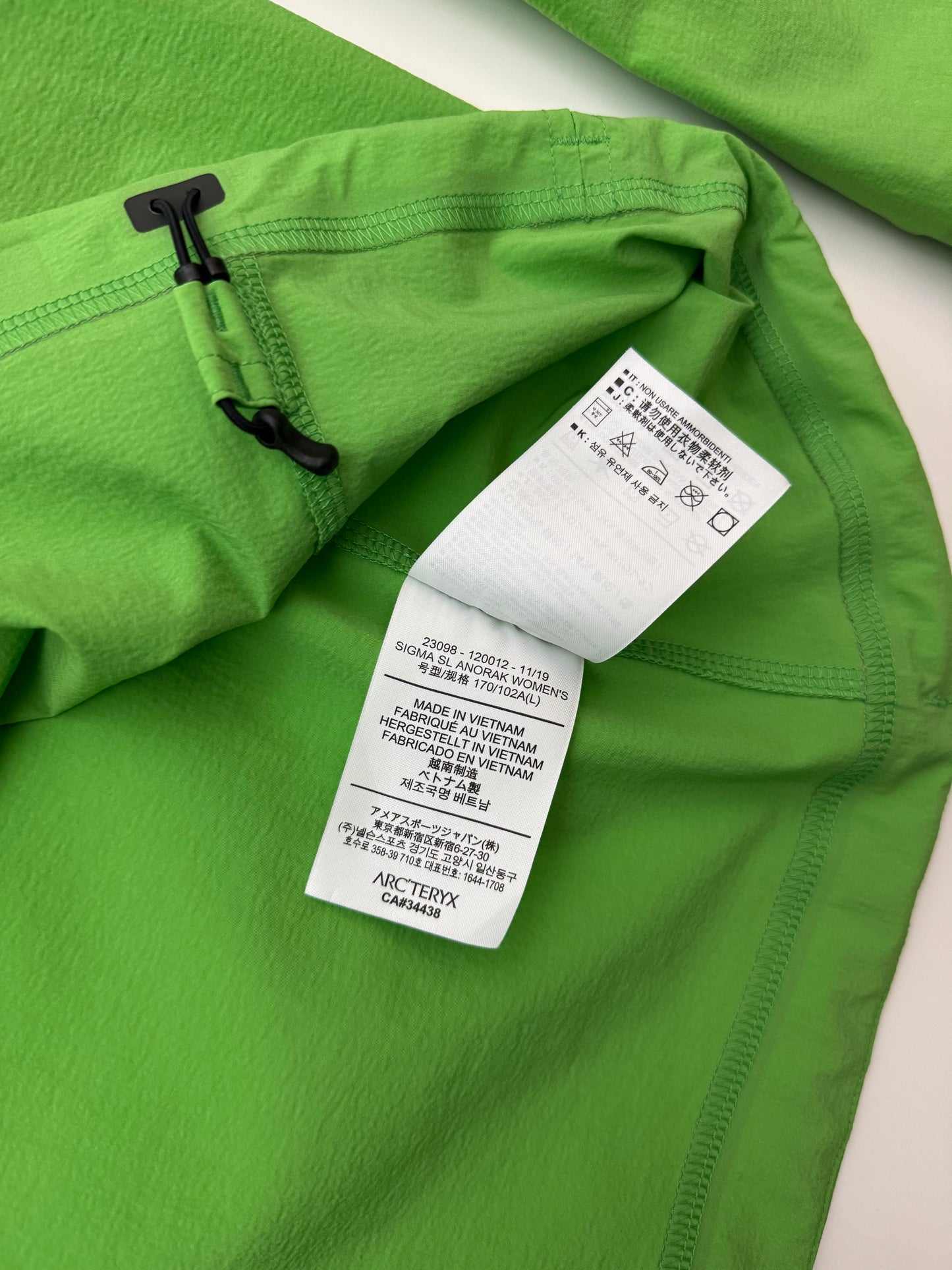 Arc'teryx Sigma SL Anorak Women's L Large Green