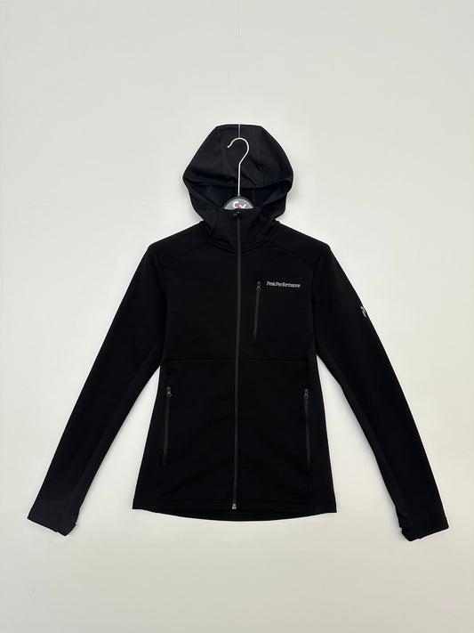 Peak Performance Vertical Mid Hood Fleece Jacket Black Men’s S Small
